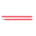 A Neon Coral colored pencil with a white eraser end.