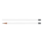 A White pencil with a dark grey eraser end.