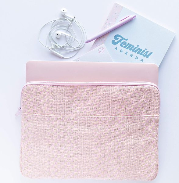 Pink Straw Laptop Sleeve