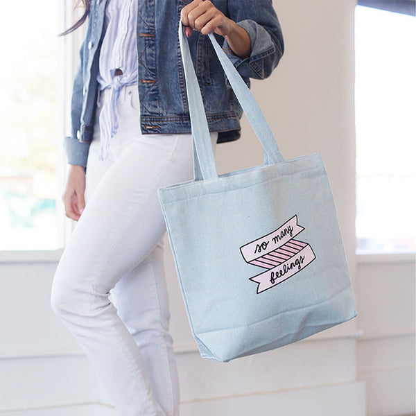 Canvas Daily Grind Tote - Cute Tote Bag - Talking Out of Turn Overcast - Eyeballs