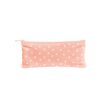 Canvas Pencil Pouch in peach with white triangles and a peach zipper.