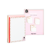 Hooray Stationery Set comes packaged in a clear box with illustrated backer card.