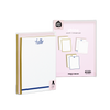 Shine Stationery Set comes packaged in a clear plastic box with illustrated backer card.
