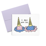 Melt With You is a cute greeting card with melted ice cream and a lilac envelope.
