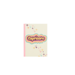 A multicolored Capricorn notebook with simple stars printed diagonally across the cover from the upper left corner, going down to the lower right corner.  