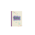 A multicolored Aries notebook with simple stars printed diagonally across the cover from the upper left corner, going down to the lower right corner.