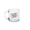 So Many Feelings Glass Mug is a funny coffee mug with pink banner decal.