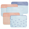Canvas Laptop Sleeves are cute and practical in patterened denim and peach materials.