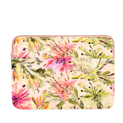 Tropical Mess Laptop Sleeve is a cute laptop case in abstract tropical florals pattern and the 15 inch size.