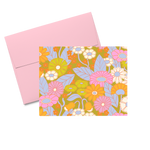 Delightful Greeting Cards - Set of 10 individual/ Gatherin flower pink, blue, orange, and white.