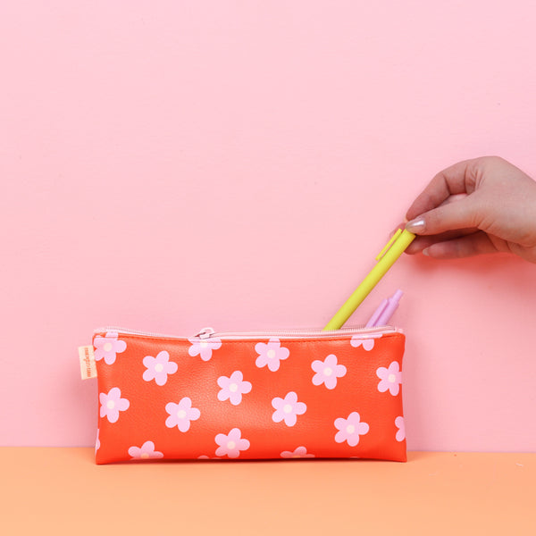 Daisy Dot Red Pixie Pouch