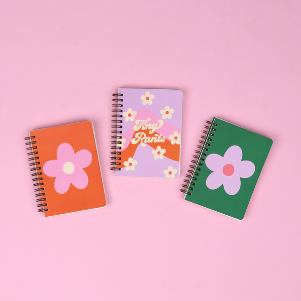 Daisy Dot Red Mini Spiral Notebook