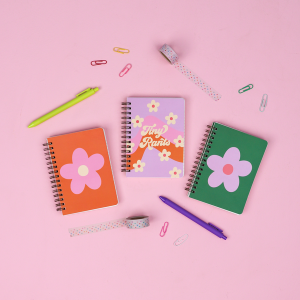 Daisy Dot Red Mini Spiral Notebook