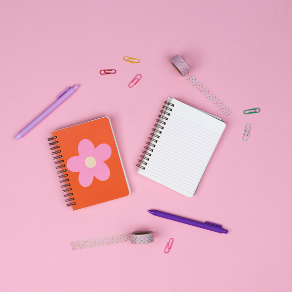 Daisy Dot Red Mini Spiral Notebook