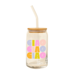 Can Glass w/ Lid + Straw