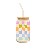 Can Glass w/ Lid + Straw