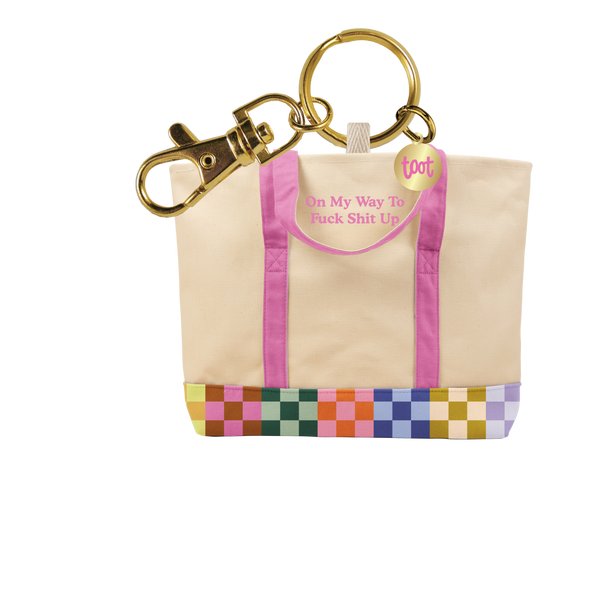 On my way! Bold Checker Mini Bag Charm