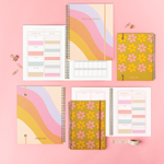 Undated Perpetual Planner - Color Block Rainbow Wave