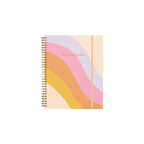 Undated Perpetual Planner - Color Block Rainbow Wave