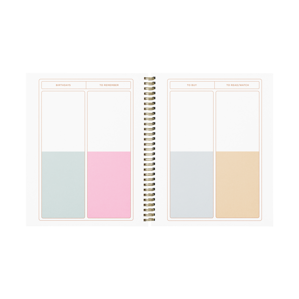 Undated Perpetual Planner - Color Block Rainbow Wave
