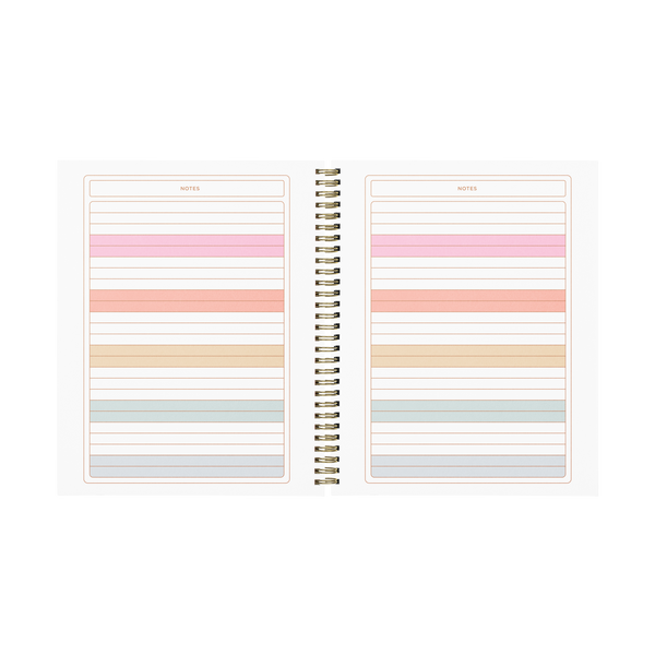 Undated Perpetual Planner - Color Block Rainbow Wave