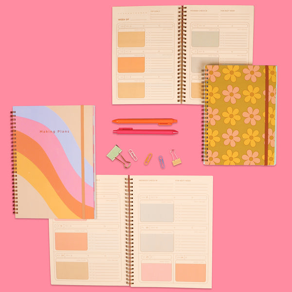 Undated Perpetual Planner - Color Block Daisy