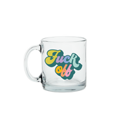 '‘Fuck Off’ Glass Mug
Not a morning person? This mug gets it. Featuring retro bubble lettering in unapologetically vibrant colors, this clear glass cup lets everyone know your coffee isn’t the only thing that’s strong. Sip your brew with attitude—and minimal small talk.