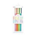 Fine tip gel pens in pink, orange, lime green turquoise, & more