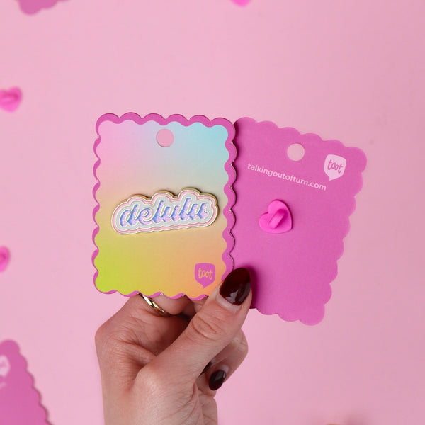 delulu enamel pin
