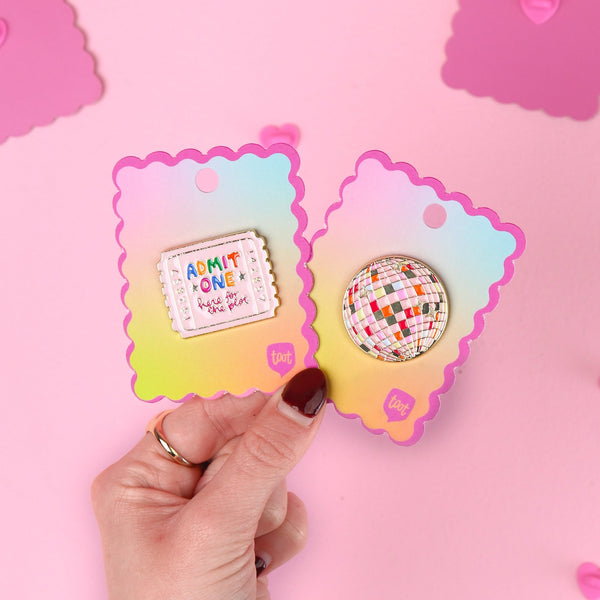 admit one enamel pin