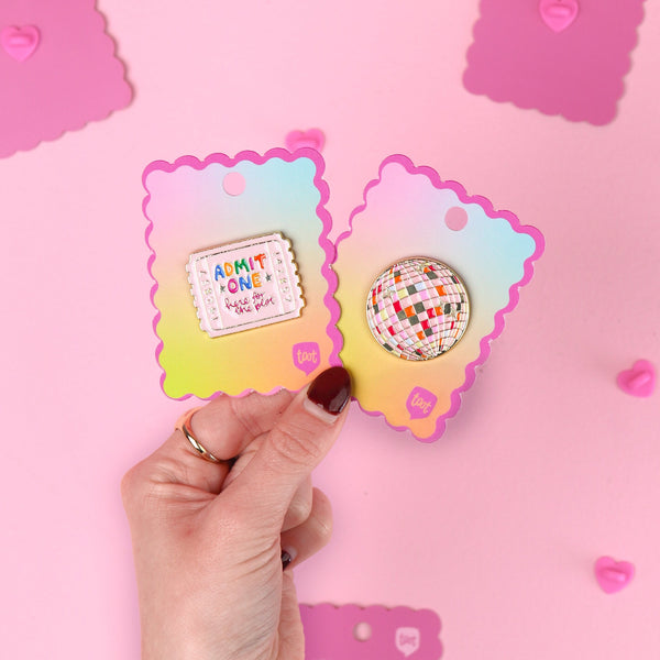 disco ball enamel pin