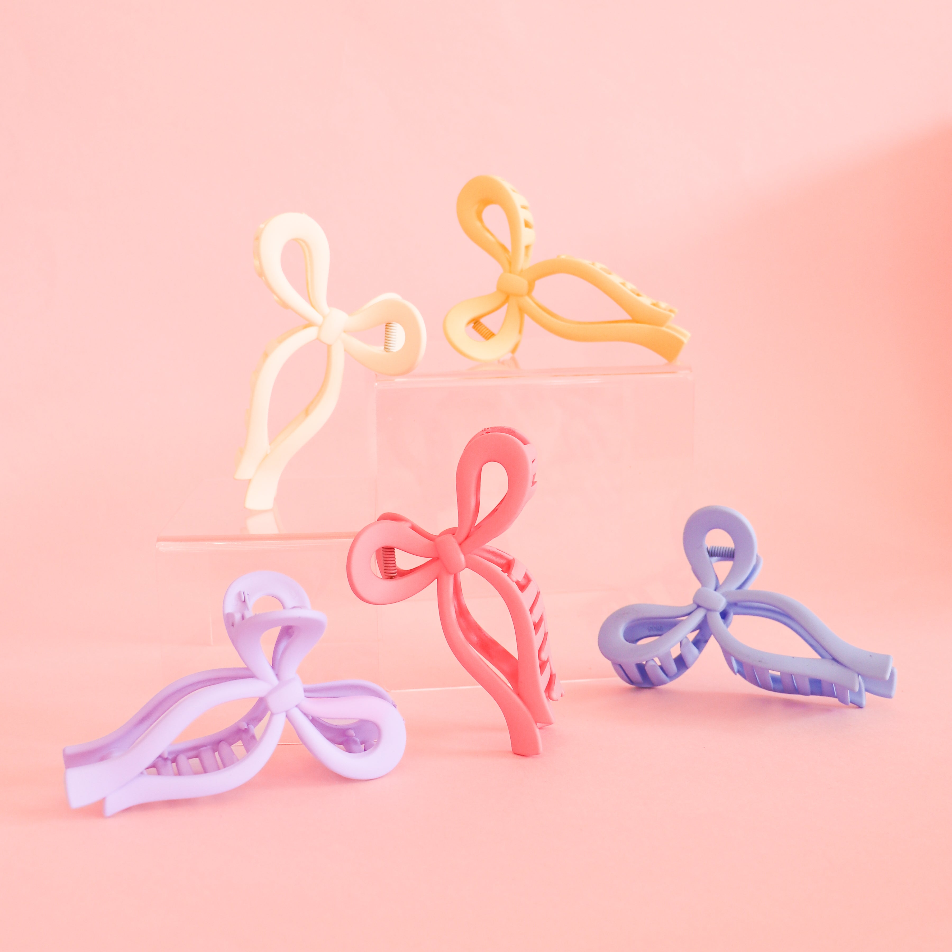 Hair Clip Claw Strong Teeth 7 Colors Adult Modern Bow Hair Accessory 6pcs double layer toothed heart bow claw hair clips jelly - Temu main image 2