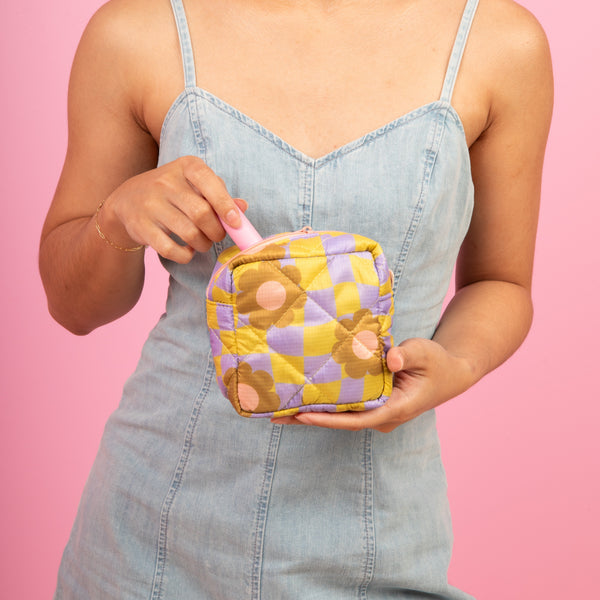 Mini Mod Pouch Cool Funky Daisy Puffy Mod Pouch– Talking Out Of Turn