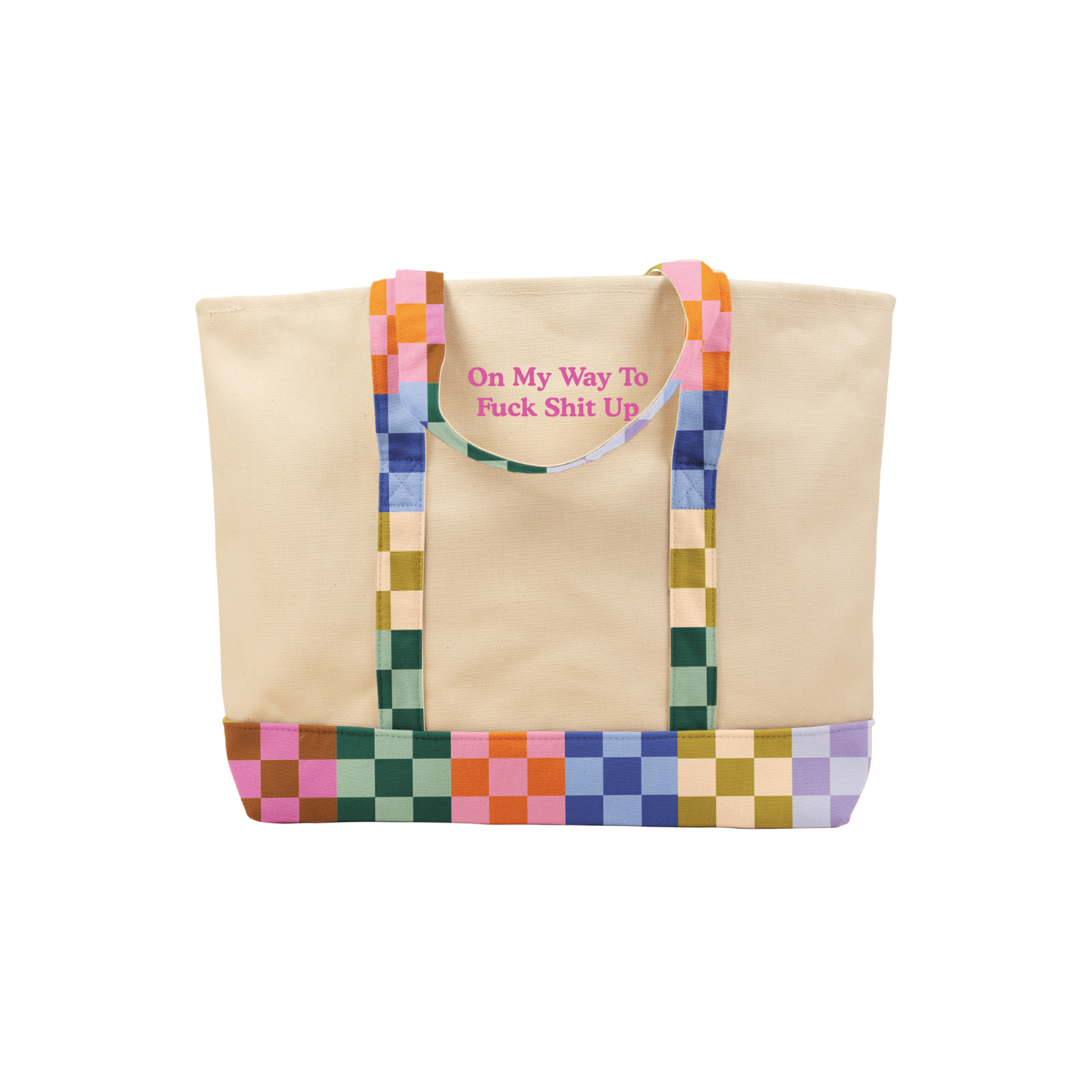 Bold Checker Large Classic Tote– Talking Out Of Turn