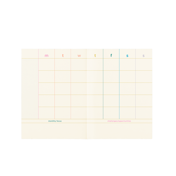 Undated Perpetual Planner - Clean and Colorful Make Today A Great Day