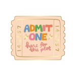 admit one enamel pin