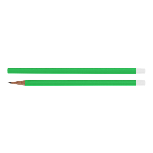 A Grass Green pencil with a white eraser end.
