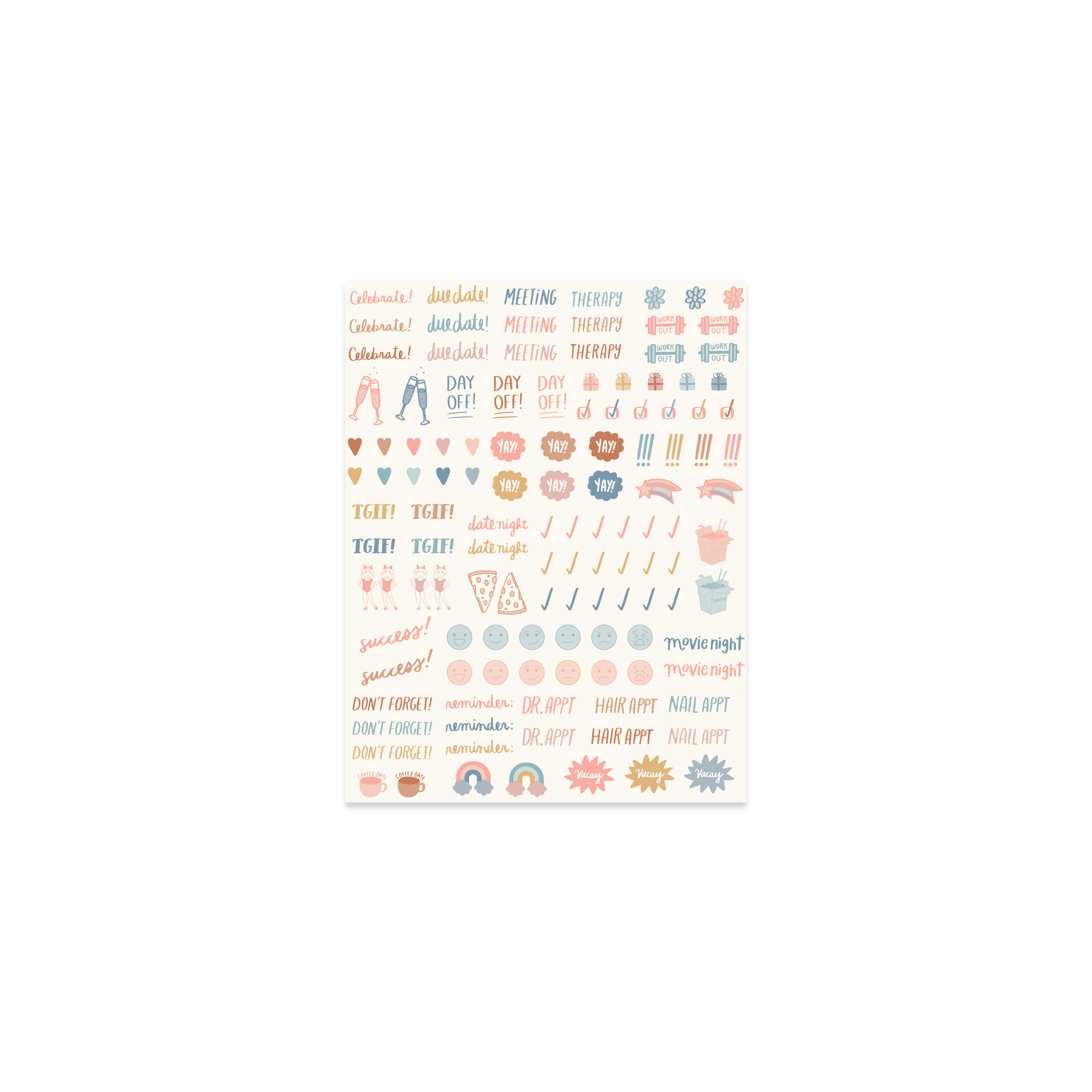 Mini Deco Stickers Matte Sticker Sheets for Journaling, Planners,  Stationery, Penpal, Cards 