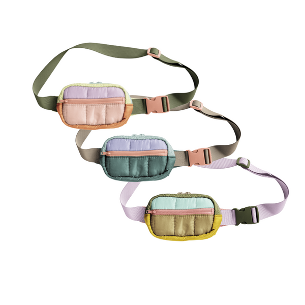 All pastel color small puffy hip bags