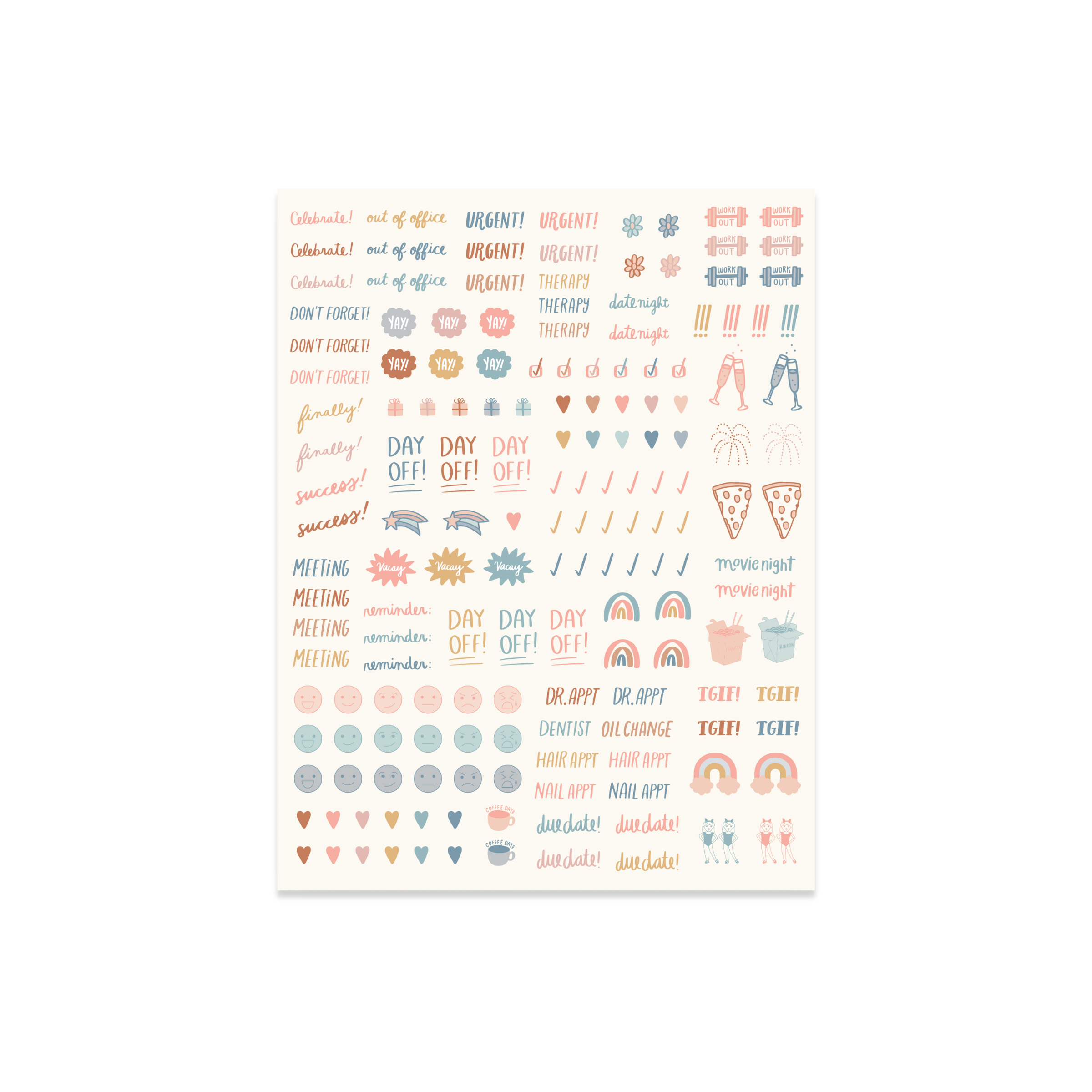 Mini Deco Stickers Matte Sticker Sheets for Journaling, Planners,  Stationery, Penpal, Cards 