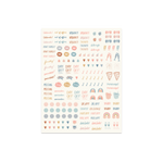Browns, pinks, & blues colorful sheet of planner stickers