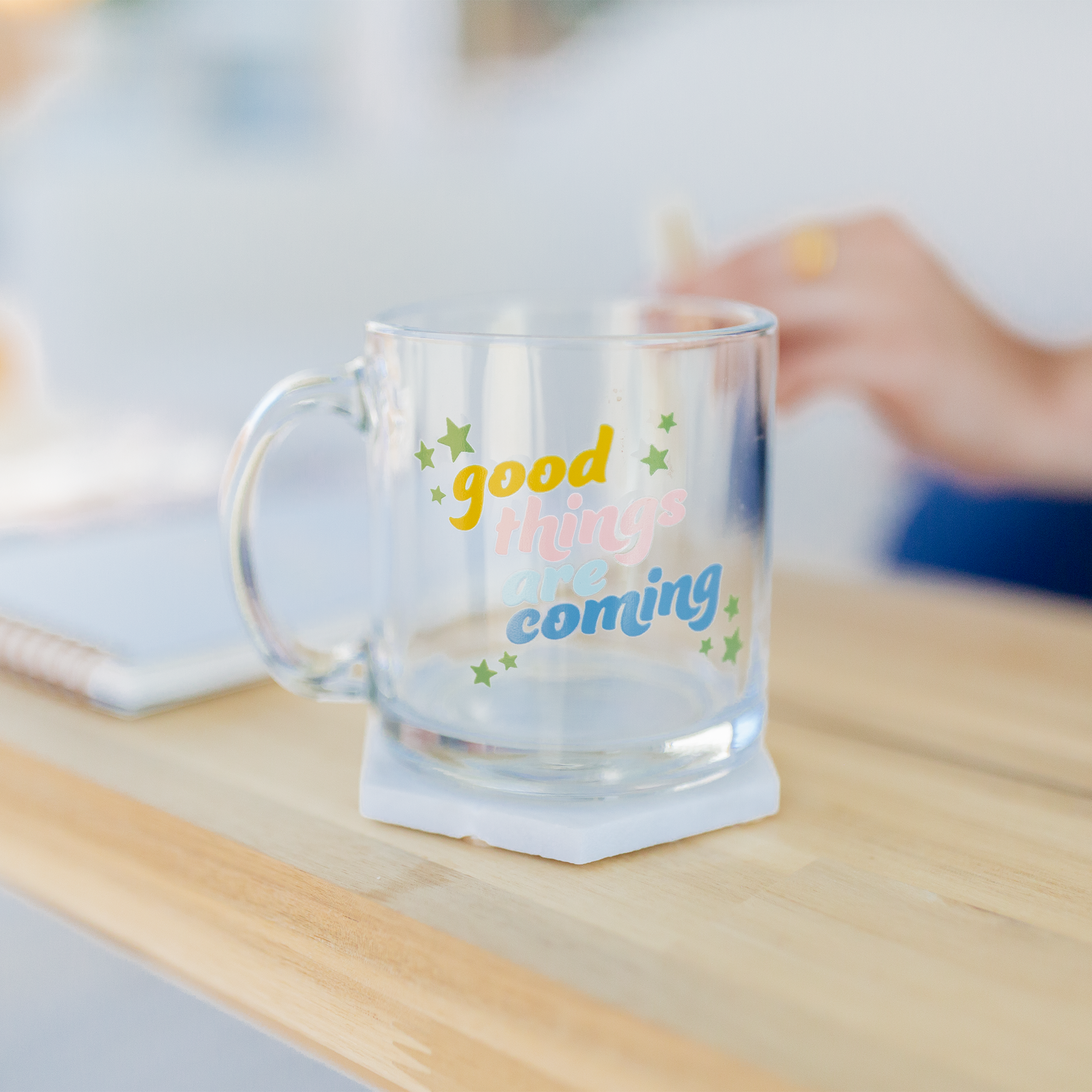 Talking Out of Turn - Clear Glass Mugs