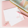Hello Bubble Stationery Set with a pink pen and cute laptop sleeve.