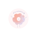 "I'm awesome af" sticker with a ombre smiley flower.