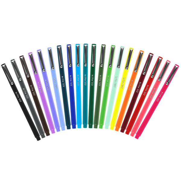 All Le Pen colors, including: black, dark grey, brown, lavender, amethyst, peri winkle, oriental blue, blue, light blue, teal, green, olive green, light green, peppermint, florescent yellow, orange, burgundy, red, coral pink, and pink.