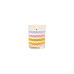 Colorful rising scallops candle rocks glass