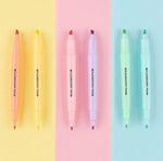 Pack of 6 Multi-colored double-sided highlighter set