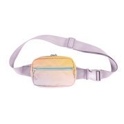 Pastel color with a lilac strap small hip bag 