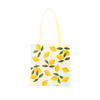 Cute tote bag with pastel background and yellow lemons pattern.