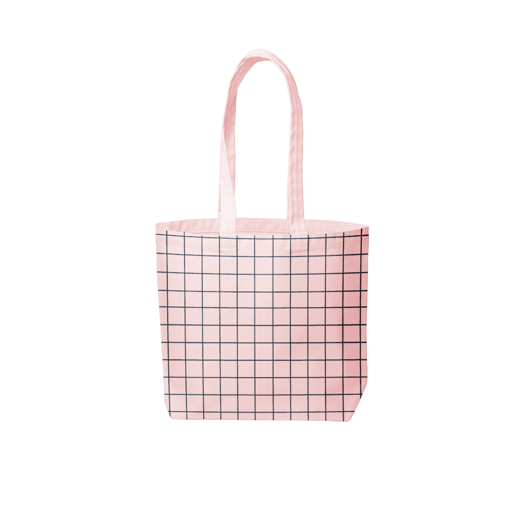 Canvas Daily Grind Tote - Cute Tote Bag - Talking Out of Turn Fairytale - Grid